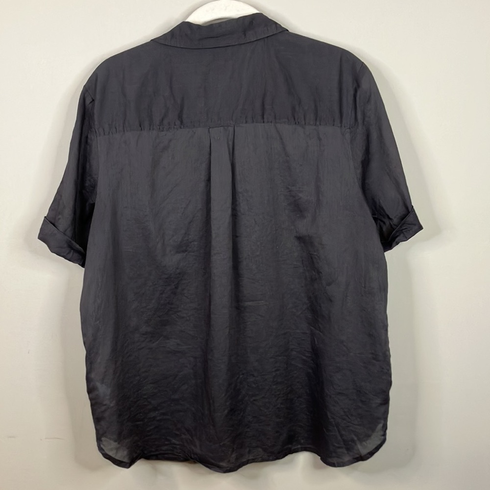 Faherty The Uptown gray button front short sleeve popover - Picture 4 of 8